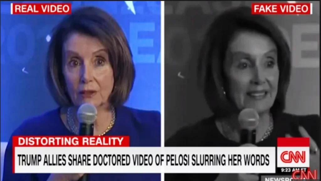 Two women are talking on a television screen CNN